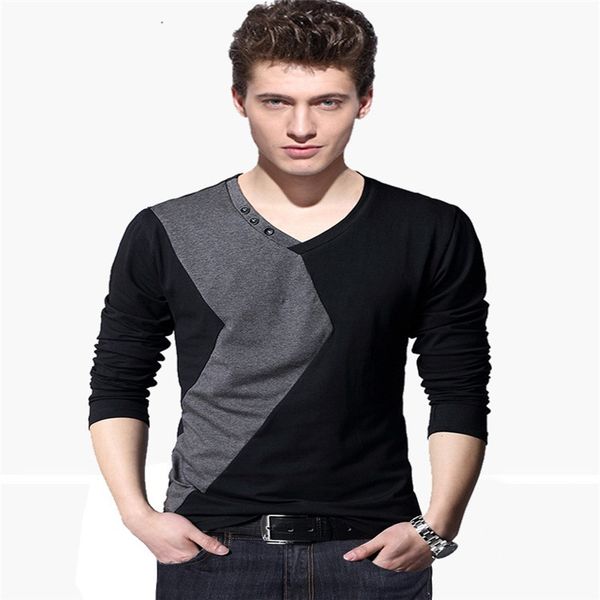 mens designer v neck t shirts long sleeve regular clothes casual panelled geometric apparel mens tees, White;black
mens designer v neck t shirts long sleeve regular clothes casual panelled geometric apparel mens tees, White;black