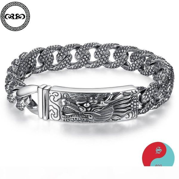 trendy ethnic real pure 925 sterling silver bracelet men retro heavy dragons bracelet chinese luck fine jewelry, Golden;silver
trendy ethnic real pure 925 sterling silver bracelet men retro heavy dragons bracelet chinese luck fine jewelry, Golden;silver