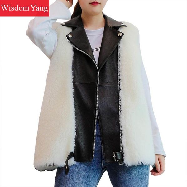 winter warm real sheep wool cashmere coats jackets wool vest womens leather overcoat white khaki woollen korean coat outerwear, Black;white
winter warm real sheep wool cashmere coats jackets wool vest womens leather overcoat white khaki woollen korean coat outerwear, Black;white