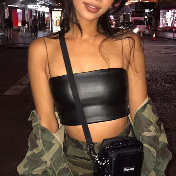 tank woman tanks pu leather summer crop skinny sleeveless black women solid slash neck ladies streetwear tank vest, White
tank woman tanks pu leather summer crop skinny sleeveless black women solid slash neck ladies streetwear tank vest, White