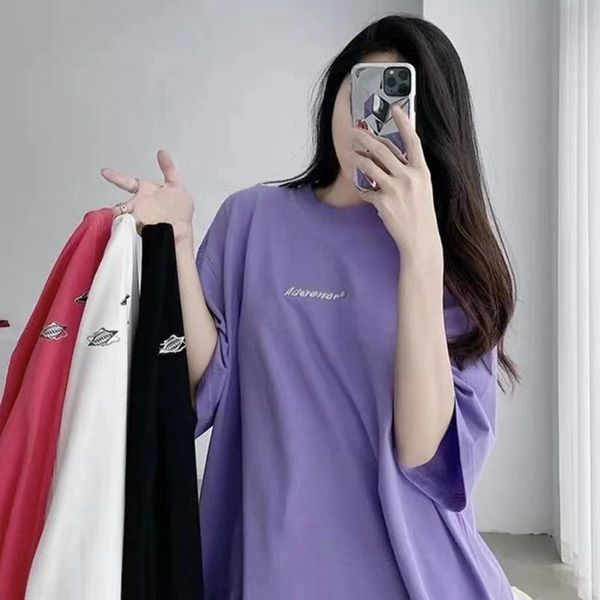 t shirt streetwear reverse embroidery t-shirt summer casual loose tees, White;black
t shirt streetwear reverse embroidery t-shirt summer casual loose tees, White;black