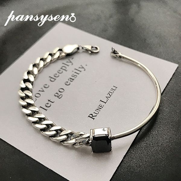 pansysen hiphop rock chain charm bracelets for women real 925 sterling silver party bracelet bangle korean style, Black
pansysen hiphop rock chain charm bracelets for women real 925 sterling silver party bracelet bangle korean style, Black