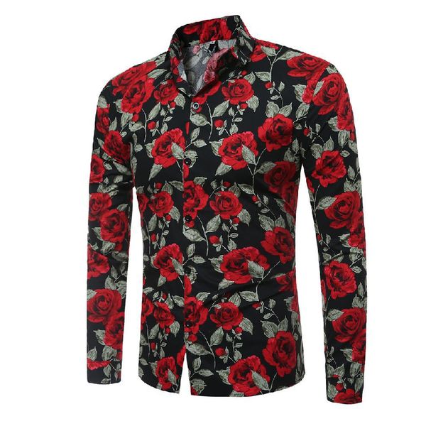 spring autumn men's casual shirt new 2019 printed slim fit men long sleeve shirt cotton plus size black men flower -4xl, White;black
spring autumn men's casual shirt new 2019 printed slim fit men long sleeve shirt cotton plus size black men flower -4xl, White;black