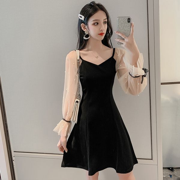 2020 summer new skirt small fragrance fashion mesh ladies black dress dress summer womens fashion, White;black
2020 summer new skirt small fragrance fashion mesh ladies black dress dress summer womens fashion, White;black