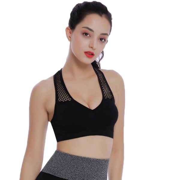 2019 new style ladies sports bra hollow shoulder strap beauty back bras padded yoga fitness running sports no steel bra, White;black
2019 new style ladies sports bra hollow shoulder strap beauty back bras padded yoga fitness running sports no steel bra, White;black