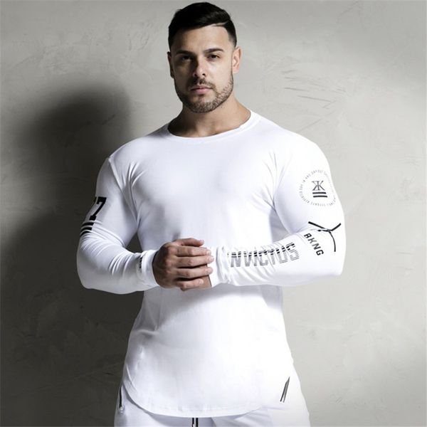 men bodybuilding long sleeve t shirt man casual fashion print slim t-shirt male gyms fitness workout tees jogger clo, White;black
men bodybuilding long sleeve t shirt man casual fashion print slim t-shirt male gyms fitness workout tees jogger clo, White;black