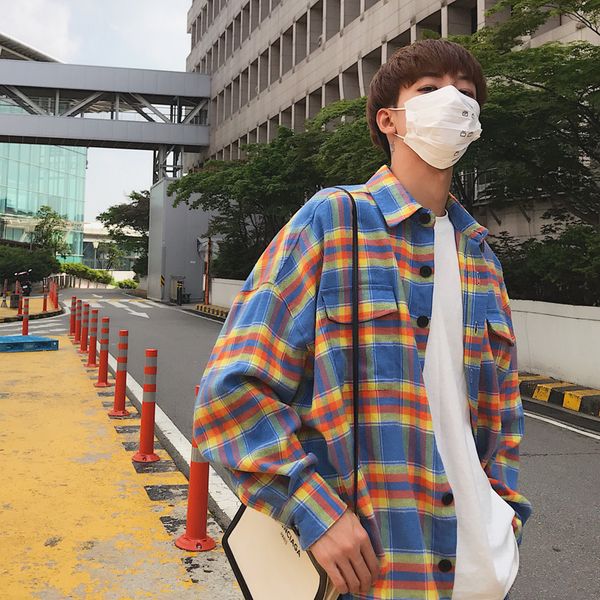 men's long-sleeved shirt 2019 autumn and winter new plaid loose trend couple long-sleeved shirt youth fashion men's clothing, White;black
men's long-sleeved shirt 2019 autumn and winter new plaid loose trend couple long-sleeved shirt youth fashion men's clothing, White;black