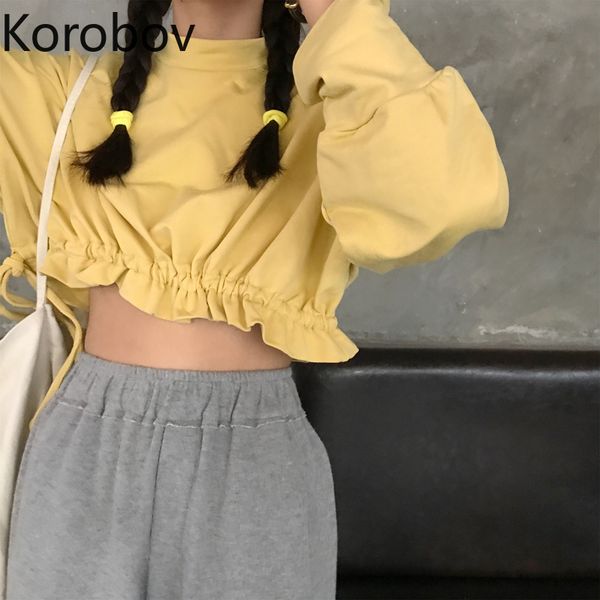 korobov 2020 new chic o neck long sleeve women hoodies korean streetwear crop female sweatshirts preppy style sweet top, Black
korobov 2020 new chic o neck long sleeve women hoodies korean streetwear crop female sweatshirts preppy style sweet top, Black