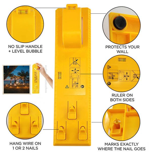 multifunction level ruler picture frame hanger tool bubble level measuring tool plastic diy hand