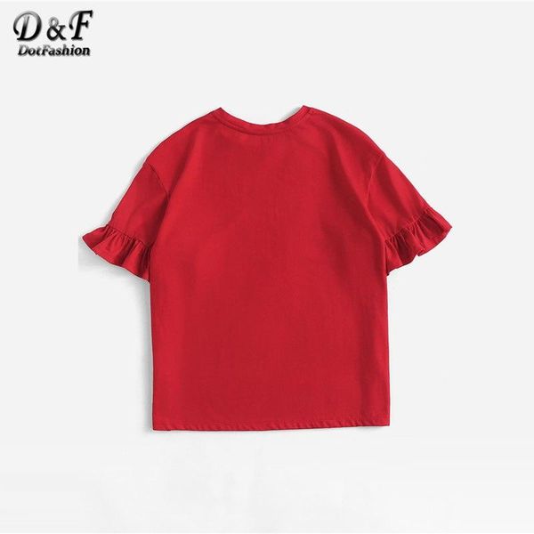 letter drop shoulder frill sleeve cute tee shirt red round neck short sleeve female ruffle letter casual t-shirt trend, White
letter drop shoulder frill sleeve cute tee shirt red round neck short sleeve female ruffle letter casual t-shirt trend, White