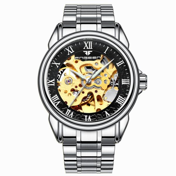 double sides skeleton couple watch stainless steel strap automatic mechanical watch for women men silver gold relogio, Slivery;brown
double sides skeleton couple watch stainless steel strap automatic mechanical watch for women men silver gold relogio, Slivery;brown