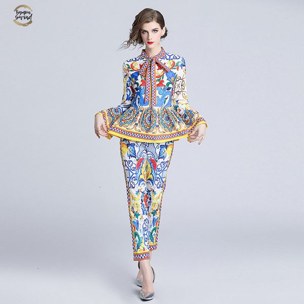 fashion designer runway suit sets 2019 autumn womens long sleeve bow collar long pants 2 piece set women, White
fashion designer runway suit sets 2019 autumn womens long sleeve bow collar long pants 2 piece set women, White