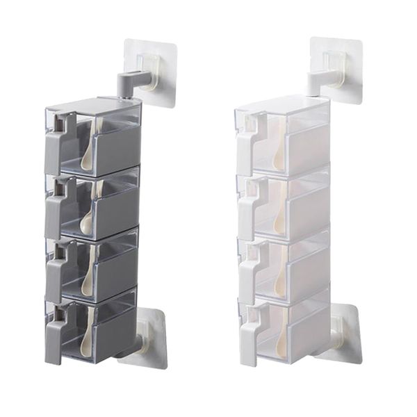 set of 2 rotatable spice rack set - condiment containers with serving spoons - 180° rotatable
set of 2 rotatable spice rack set - condiment containers with serving spoons - 180° rotatable