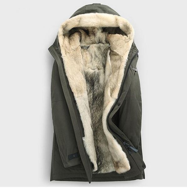 winter leather fur wolf liner men fur coat parker coat hooded thick men's warmer leather jacket really wolf hair, Black
winter leather fur wolf liner men fur coat parker coat hooded thick men's warmer leather jacket really wolf hair, Black