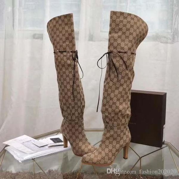 caution branded women letter print canvas over-the-knee boot designer lady knot leather trim rubber sole thigh-high boots with box, Black
caution branded women letter print canvas over-the-knee boot designer lady knot leather trim rubber sole thigh-high boots with box, Black