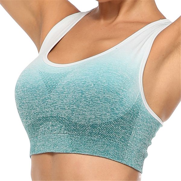 women workout yoga new hanging dyed gradient sports bra europe back fitness sports yoga seamless underwear bra sport vest, White;black
women workout yoga new hanging dyed gradient sports bra europe back fitness sports yoga seamless underwear bra sport vest, White;black