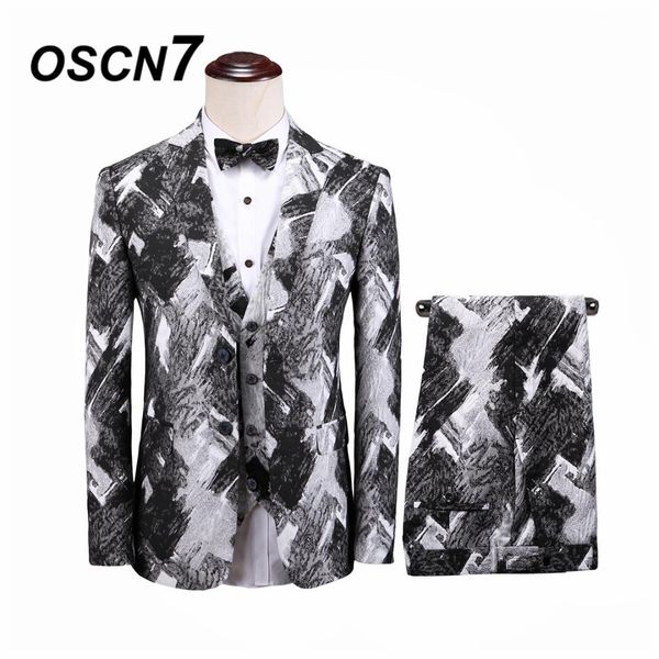 oscn7 leisure slim fit grey print 3 piece suits men 2019 groom wedding suits for men fashion party three piece suit t301, White;black
oscn7 leisure slim fit grey print 3 piece suits men 2019 groom wedding suits for men fashion party three piece suit t301, White;black