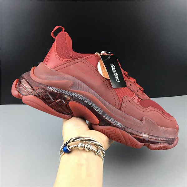 Paris Brand Sports Shoe Wine Red Triple S 17FW Dad Run Shoes Fashion Clunky Sneaker Men Women Designer Transparent Crystal Cushion
Paris Brand Sports Shoe Wine Red Triple S 17FW Dad Run Shoes Fashion Clunky Sneaker Men Women Designer Transparent Crystal Cushion