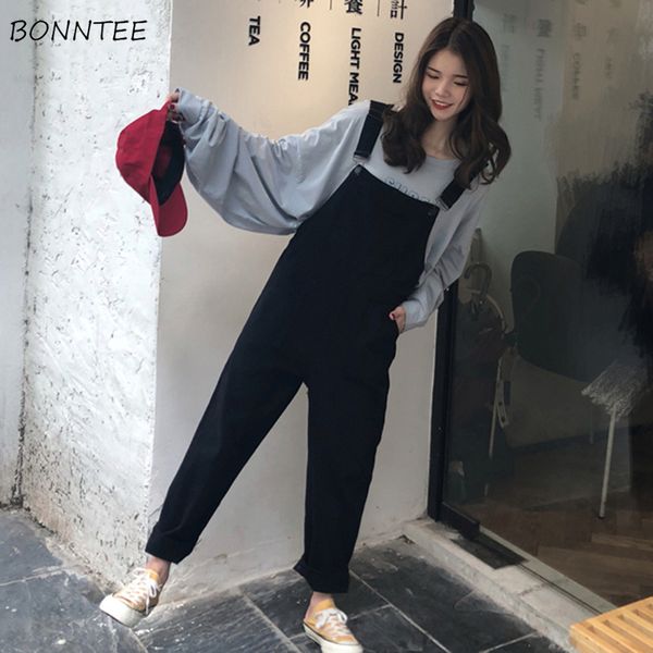 jumpsuits women retro simple all-match pockets korean style female ankle-length trendy womens students jumpsuit leisure loose, Black;white
jumpsuits women retro simple all-match pockets korean style female ankle-length trendy womens students jumpsuit leisure loose, Black;white