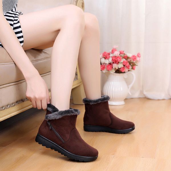 2019 winter ankle snow boots women fashion short fur plush flat with boots ladies warm non-slip plus size zip suede botas mujer, Black
2019 winter ankle snow boots women fashion short fur plush flat with boots ladies warm non-slip plus size zip suede botas mujer, Black