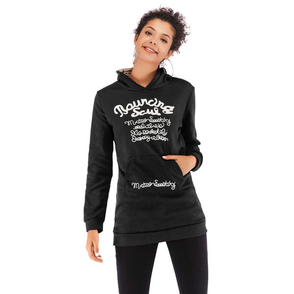 europe and the united states 2018 new letter printing fashion hooded sweater women's autumn and winter long-sleeved plus velvet pullove, Black
europe and the united states 2018 new letter printing fashion hooded sweater women's autumn and winter long-sleeved plus velvet pullove, Black