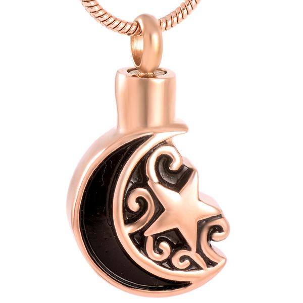 z1911 moon and star stainless steel cremation urn necklaces you can put ashes in women men keepsake memorial jewelry, Silver
z1911 moon and star stainless steel cremation urn necklaces you can put ashes in women men keepsake memorial jewelry, Silver