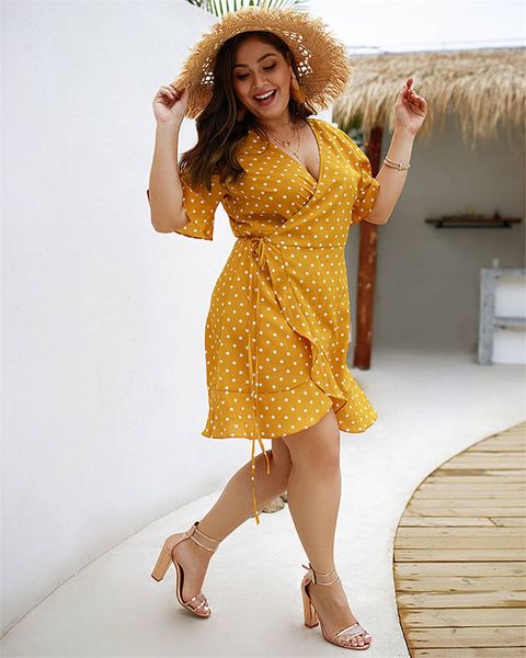 plus size women dress holiday polka dot new summer chiffon casual bandage dress print party clubwear feminina clothing, Black;gray
plus size women dress holiday polka dot new summer chiffon casual bandage dress print party clubwear feminina clothing, Black;gray