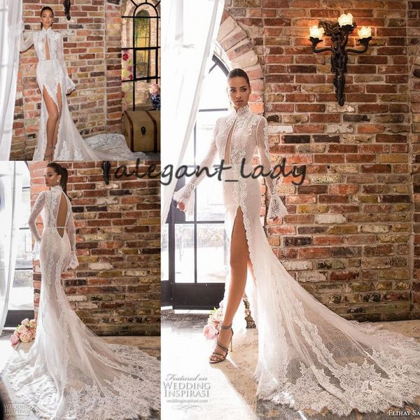 elihav sasson 2019 long sleeve wedding dresses long poet sleeves high neck keyhole bodice full embellishment chapel train beach wedding gown, White
elihav sasson 2019 long sleeve wedding dresses long poet sleeves high neck keyhole bodice full embellishment chapel train beach wedding gown, White