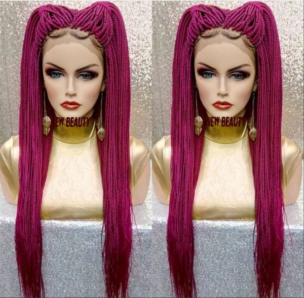 new black/pink red color crochet braided wig long box braids full lace front wig synthetic braiding hair for black women
new black/pink red color crochet braided wig long box braids full lace front wig synthetic braiding hair for black women