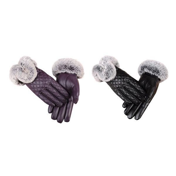 2 pairs women' winter genuine sheepskin leather gloves real rex fur thick warm autumn leather fur female, black & purple, Blue;gray
2 pairs women' winter genuine sheepskin leather gloves real rex fur thick warm autumn leather fur female, black & purple, Blue;gray