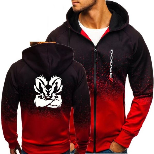 

mens streetwear sweatshirt men zipper hooded jacket gradient color autumn for dodge print hoodies motobiker racing