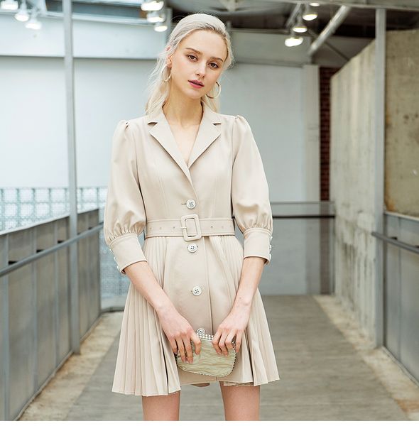 spring wild suit collar single breasted tie belt thin waist-tight skirt a shape lantern short sleeve pleated skirts long skirts, White;black
spring wild suit collar single breasted tie belt thin waist-tight skirt a shape lantern short sleeve pleated skirts long skirts, White;black