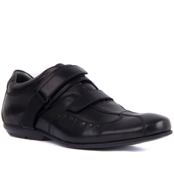 sail-lakers genuine leather men casual shoes, Black