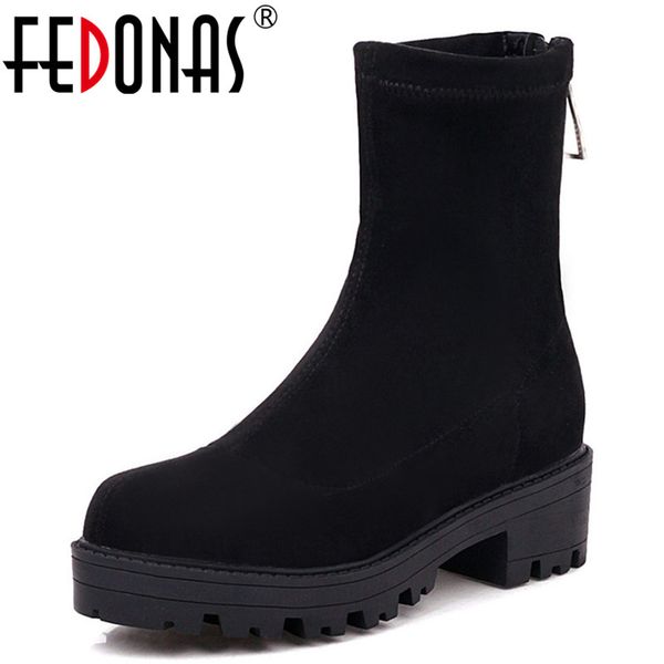 fedonas short boots women basic night club shoes woman autumn winter women back zipper platforms flats round toe ankle boots, Black
fedonas short boots women basic night club shoes woman autumn winter women back zipper platforms flats round toe ankle boots, Black