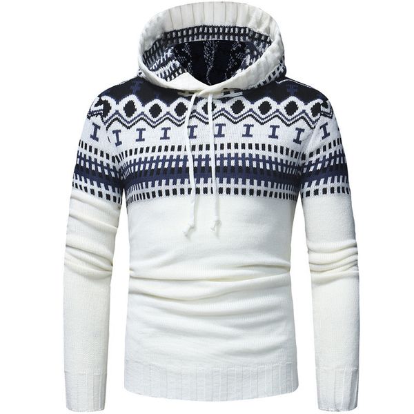 men's sweater 2019 new men's fashion trend color mosaic personality hooded slim sweater casual long sleeve, White;black
men's sweater 2019 new men's fashion trend color mosaic personality hooded slim sweater casual long sleeve, White;black