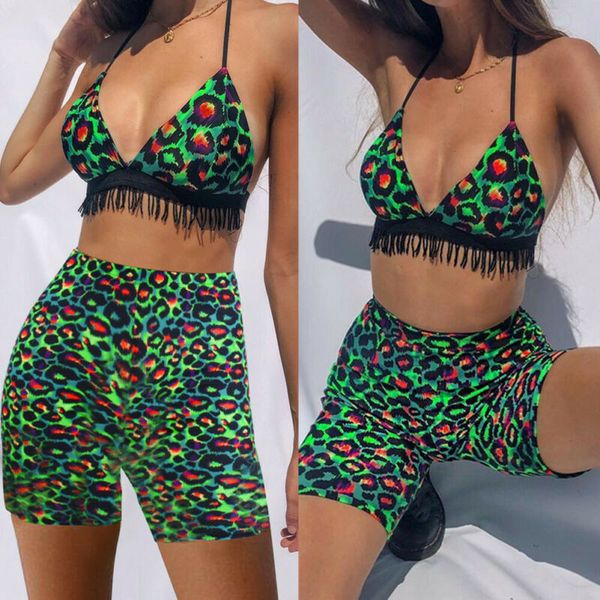 2 pieces women tracksuits leopard sleeveless tassel cut out +shorts sports suit outfit casual set new streetwear, White
2 pieces women tracksuits leopard sleeveless tassel cut out +shorts sports suit outfit casual set new streetwear, White