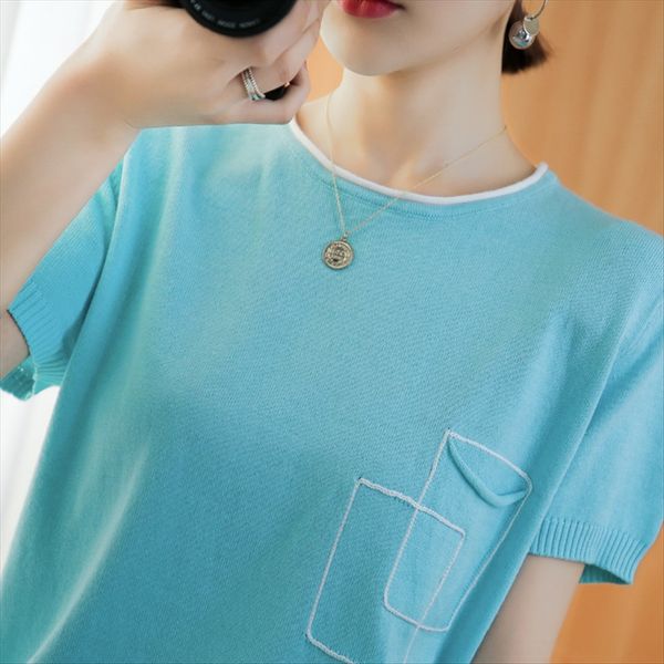 thin wool wool knitted short-sleeve t-shirt female 2020 round collar loose solid color base shirt half sleeve, White
thin wool wool knitted short-sleeve t-shirt female 2020 round collar loose solid color base shirt half sleeve, White