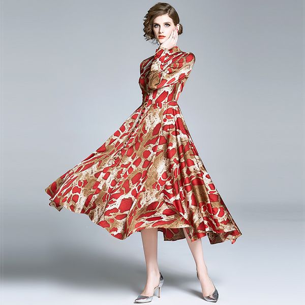 autumn leopard serpentine pring vintage party dresses lady elegant asymmetric hem mid-calf plus size dresses, White
autumn leopard serpentine pring vintage party dresses lady elegant asymmetric hem mid-calf plus size dresses, White