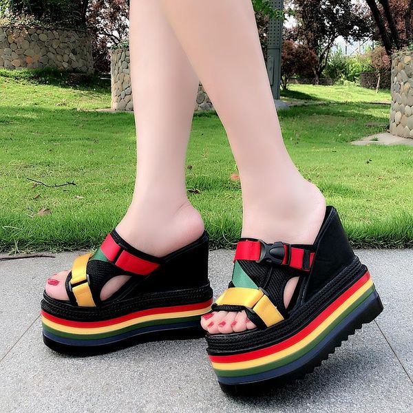 bzbfsky summer fashion wear women's slippers 2019 new wild super high with 15cm platform slippers, Black
bzbfsky summer fashion wear women's slippers 2019 new wild super high with 15cm platform slippers, Black