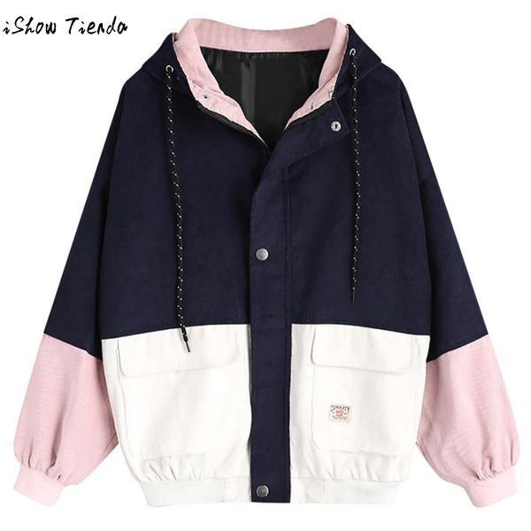 new arrived jacket women winter corduroy patchwork windbreaker long sleeve oversize zipper overcoat outerwear#ghc, Black;brown
new arrived jacket women winter corduroy patchwork windbreaker long sleeve oversize zipper overcoat outerwear#ghc, Black;brown