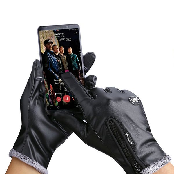 men women winter leather plus velvet warm black glove driving touch screen zipper outdoor windproof motorcycle gloves
men women winter leather plus velvet warm black glove driving touch screen zipper outdoor windproof motorcycle gloves