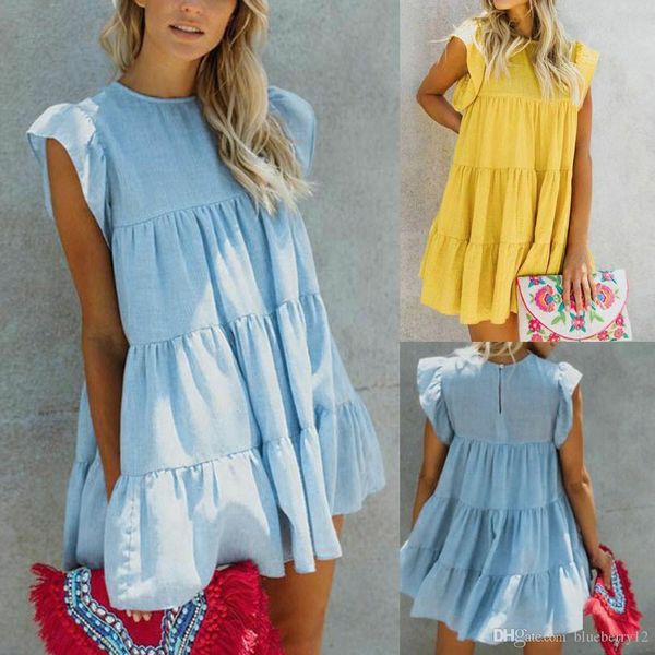 fashion women summer casual short sleeve dress evening party beach mini dress new ladies pure color short dresses, Black;gray
fashion women summer casual short sleeve dress evening party beach mini dress new ladies pure color short dresses, Black;gray