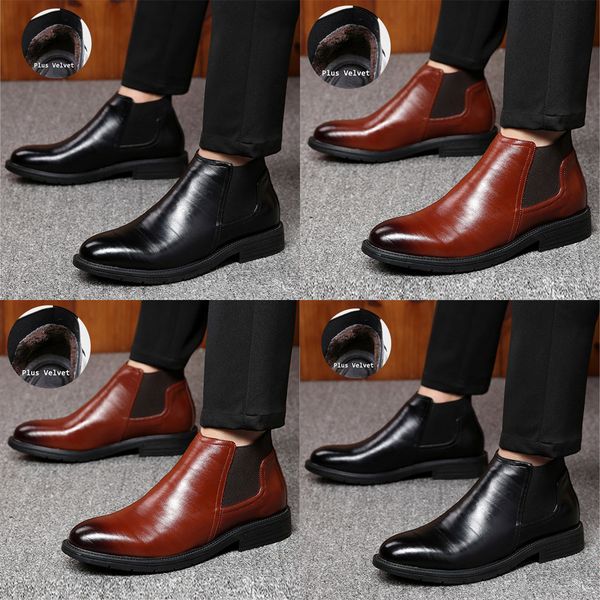 men's large size british style buckle casual short boots mid heel short boots 2019 autumn new simplicity fashion leather shoes, Black
men's large size british style buckle casual short boots mid heel short boots 2019 autumn new simplicity fashion leather shoes, Black