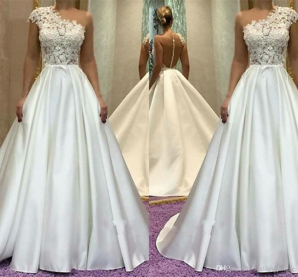 gorgeous white one shoulder a-line wedding dresses lace princess bridal gowns long section off shoulder sheer neck straps wedding gowns
gorgeous white one shoulder a-line wedding dresses lace princess bridal gowns long section off shoulder sheer neck straps wedding gowns