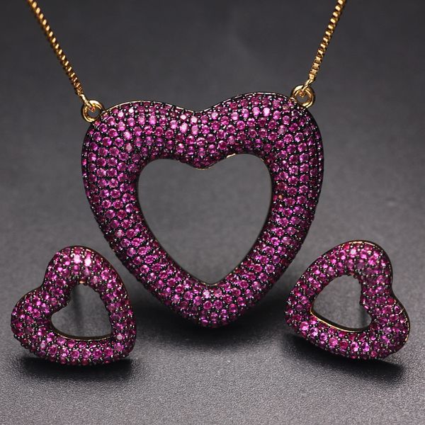 heart shape jewelry sets for women full paved multicolor zirconia stud earrings pendant necklaces gold bridal wedding set, Silver
heart shape jewelry sets for women full paved multicolor zirconia stud earrings pendant necklaces gold bridal wedding set, Silver