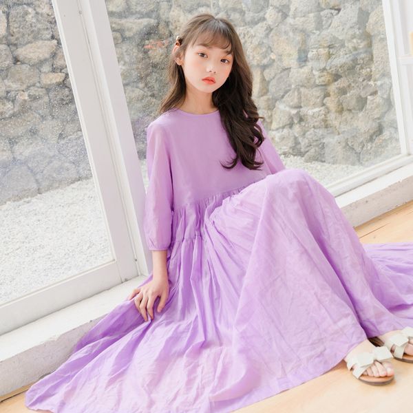 mori kids girl purple color long dresses high waist loose cotton dress 4 6 8 10 12 14 years, Red;yellow
mori kids girl purple color long dresses high waist loose cotton dress 4 6 8 10 12 14 years, Red;yellow