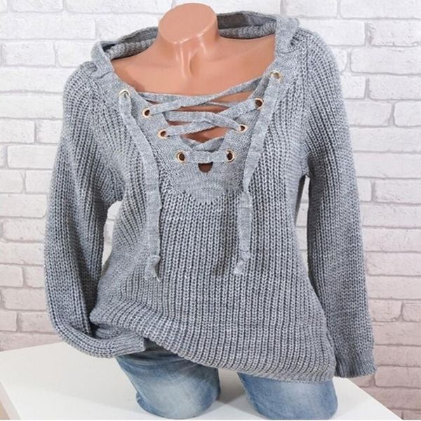 sfit women v neck knitted lace -up sweater bandage cross ties pullover loose casual long knitwear jumper sweter mujer, White;black
sfit women v neck knitted lace -up sweater bandage cross ties pullover loose casual long knitwear jumper sweter mujer, White;black