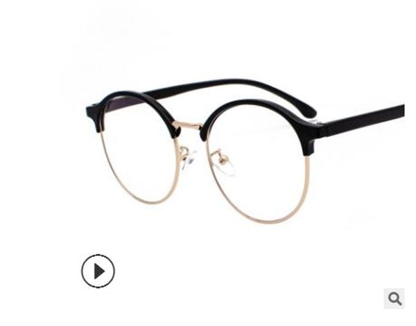 2019 new anti-blue light semi-frame circular glasses flat lens neutral glasses for men and women, White;black
2019 new anti-blue light semi-frame circular glasses flat lens neutral glasses for men and women, White;black