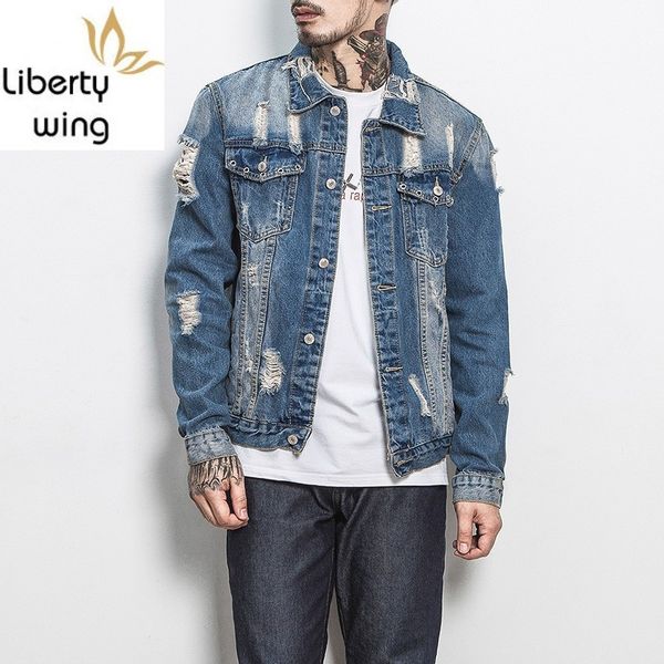 retro slim ripped denim jackets coats spring men washed long sleeve jeans jacket casaco masculino plus size 5xl outwear, Black;brown
retro slim ripped denim jackets coats spring men washed long sleeve jeans jacket casaco masculino plus size 5xl outwear, Black;brown