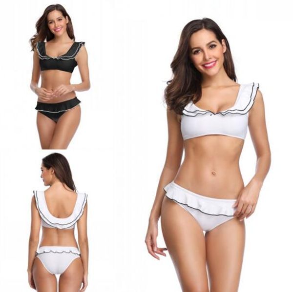 new women bikini two pieces design swimsuit ruffles black white print summer beach swimwear for women bow bikini lady swimsuit, White;black
new women bikini two pieces design swimsuit ruffles black white print summer beach swimwear for women bow bikini lady swimsuit, White;black